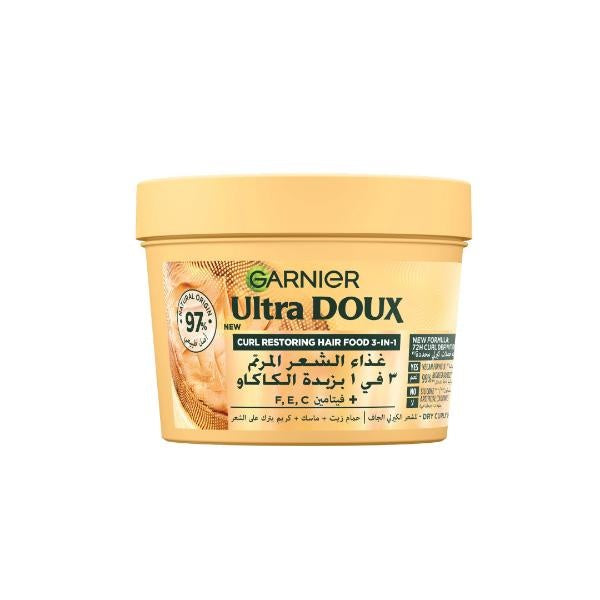 Garnier Ultra Doux Curl Restoring Hair Food 3-in-1 Mask with Cocoa Butter & Jojoba Oil | 97% Natural Ingredients for Dry Curly Hair-1