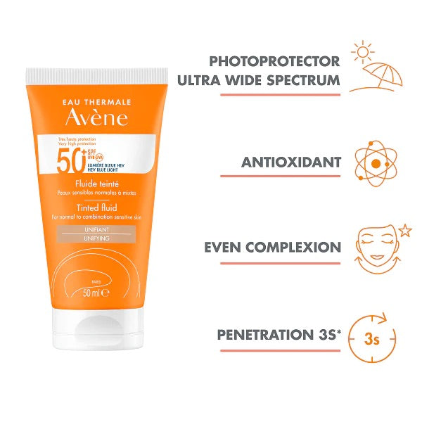 Avene Very High Sun Protection SPF 50+ Fluid for Combination to Oily Skin 50ML - Matte Finish UV Defense-5
