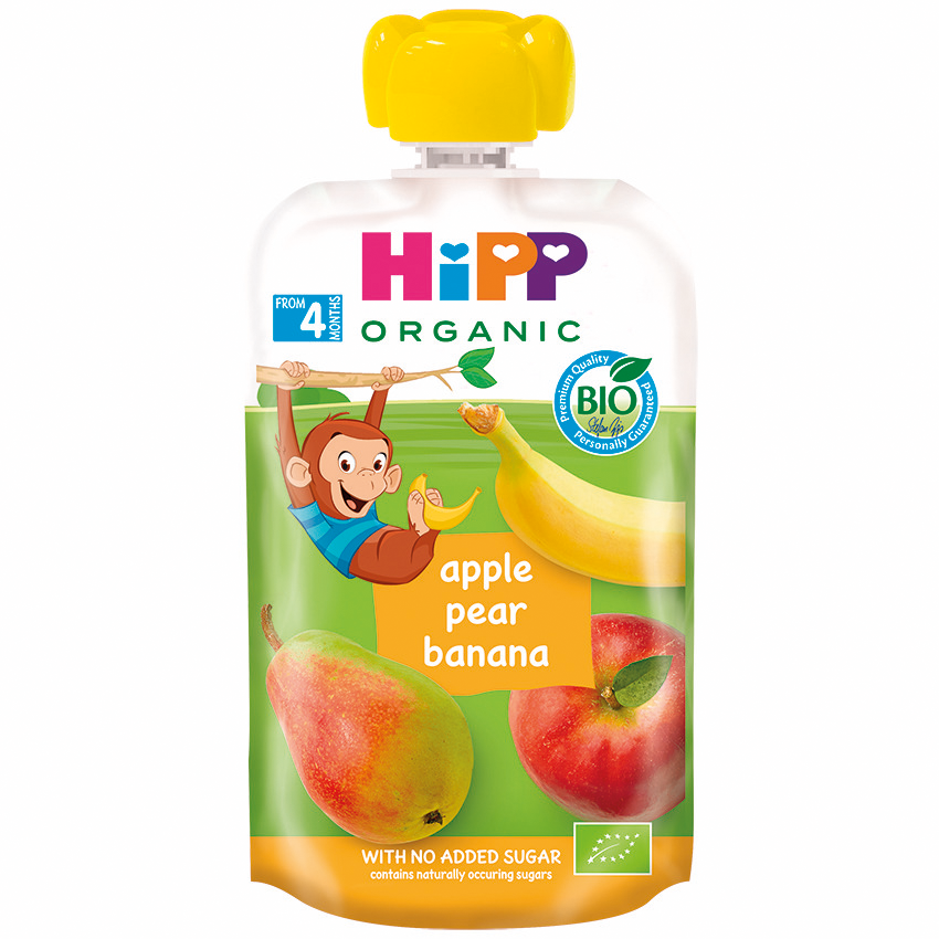 HiPP HiPPiS Apple Pear Banana 100g – Organic Fruit Puree (6M+)-1