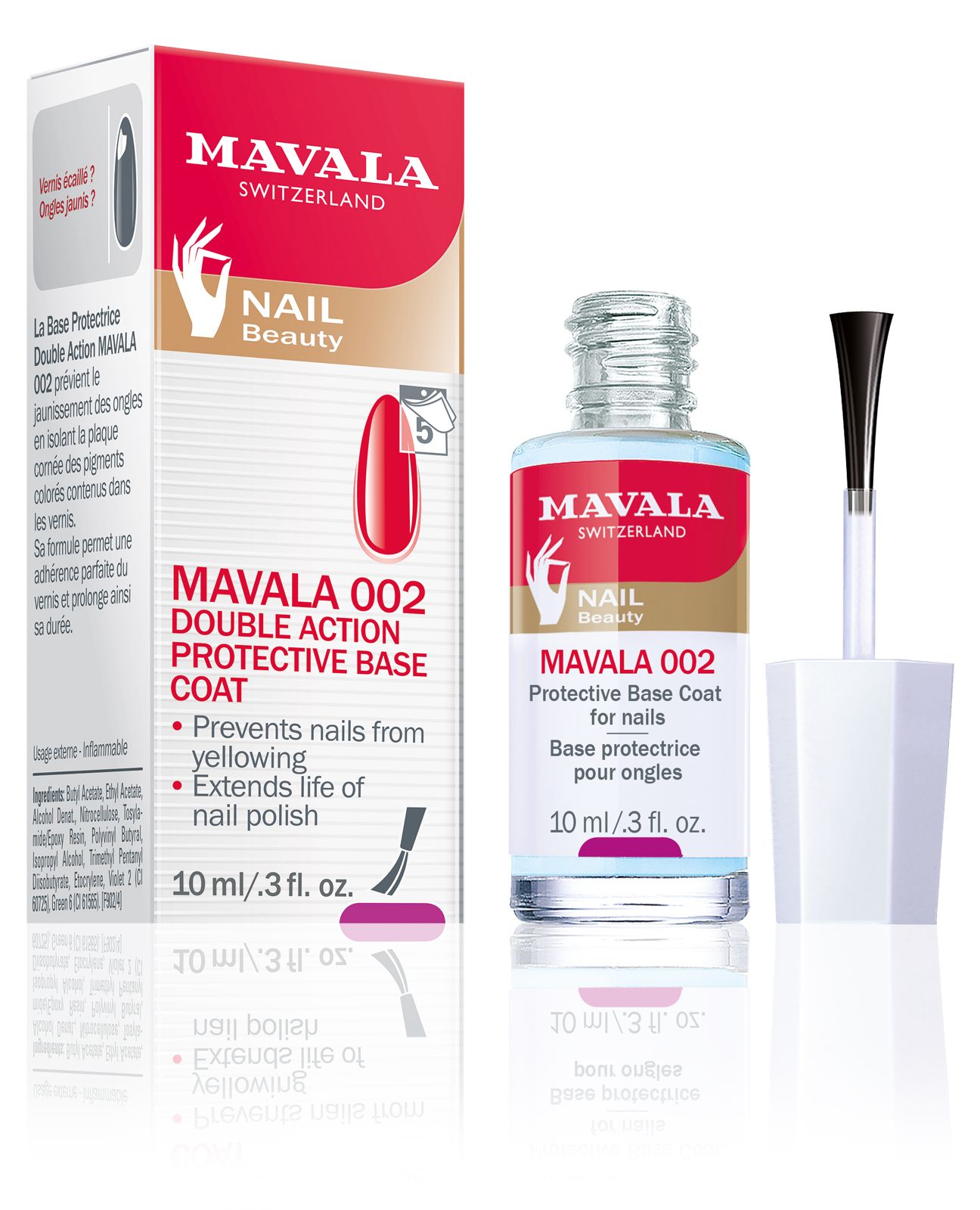 Mavala 002 Double Action Protective Base Coat 10ml – Prevents Yellowing & Extends Polish Wear-1