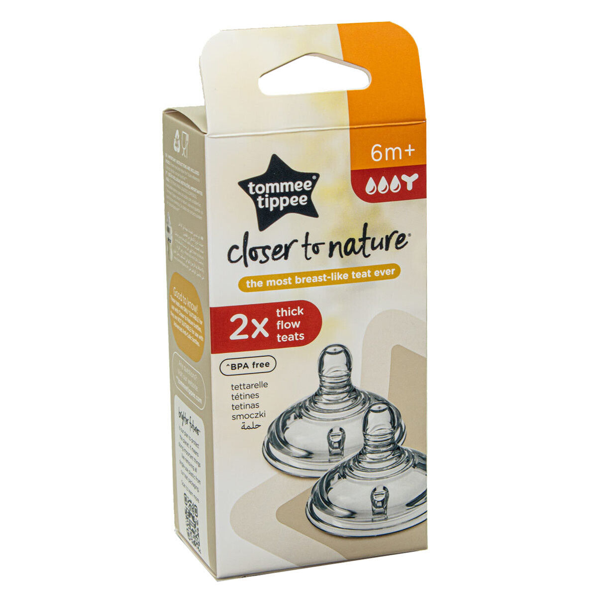 Tommee Tippee Closer to Nature Baby Bottle Teats Thick-Feed New 6 Months+-1