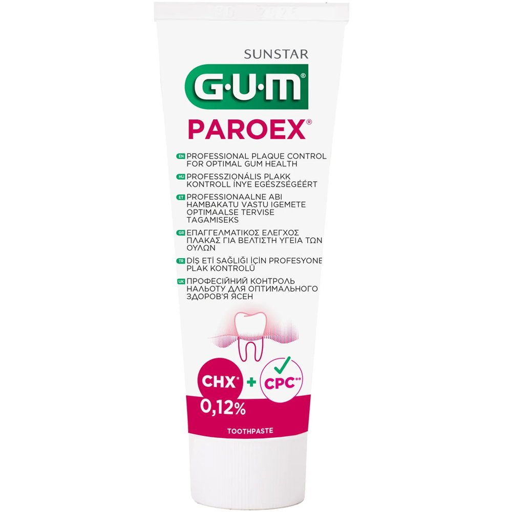 Sunstar GUM Paroex Gel Dentifrico 75ml | Gum Care and Plaque Control Toothpaste