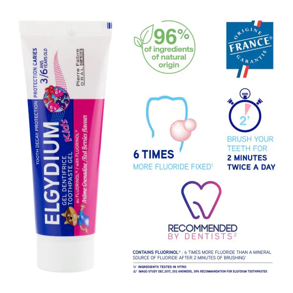 Elgydium Kids Red Berries Toothpaste Ages 2 to 6 – Gentle Care with a Berrylicious Twist (50ml)-4