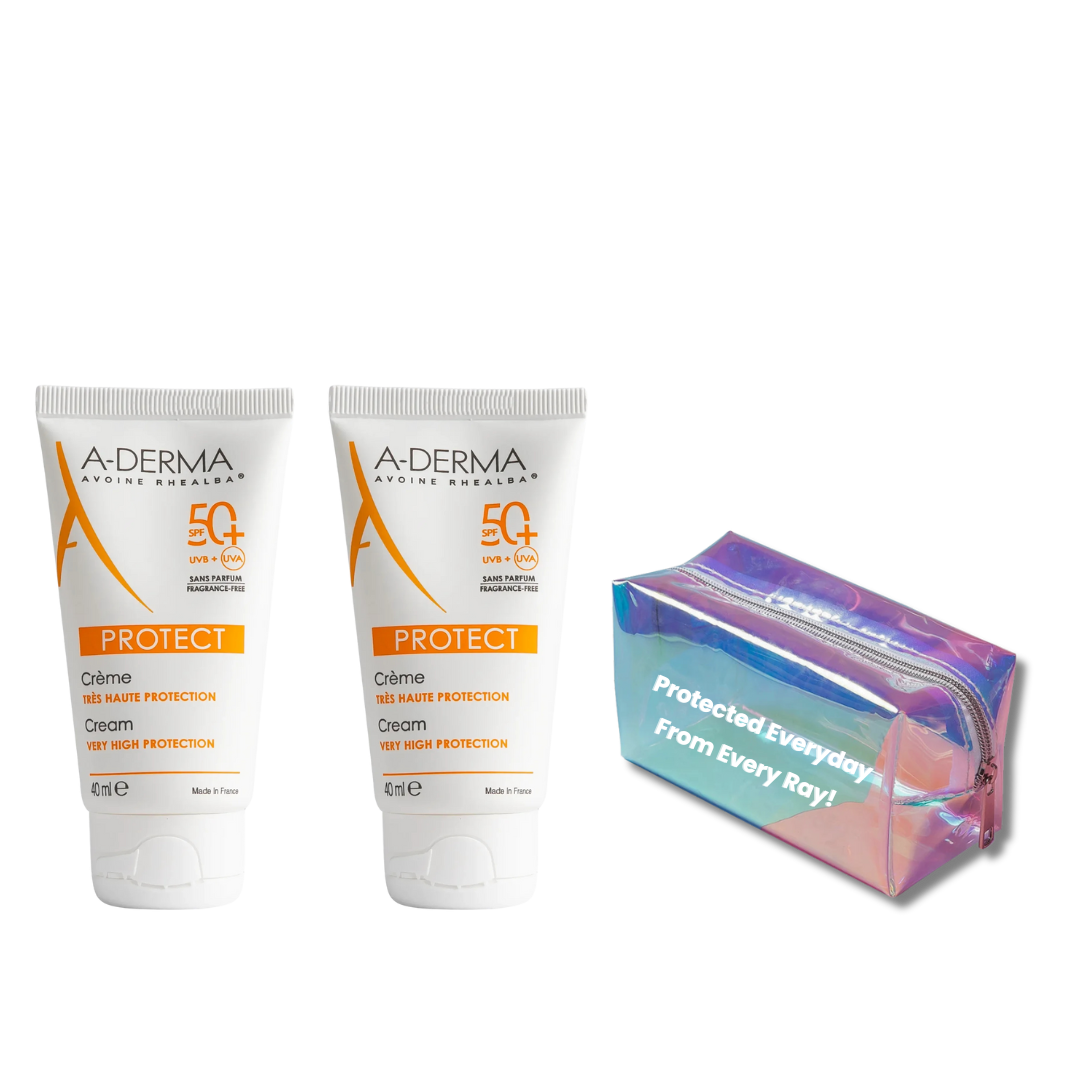 Aderma Protect Cream SPF 50+ Fragrance-Free 40ml + Aderma Protect Cream SPF 50+ Fragrance-Free 40ml Get Free Travel Pouch-1