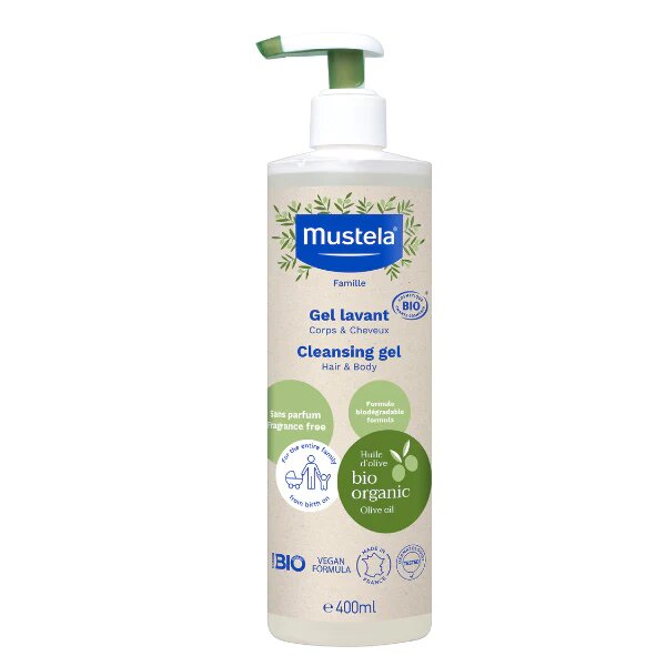 Mustela Bio Organic Cleansing gel,Gel Lavant, Hair and Body - 400ml-1