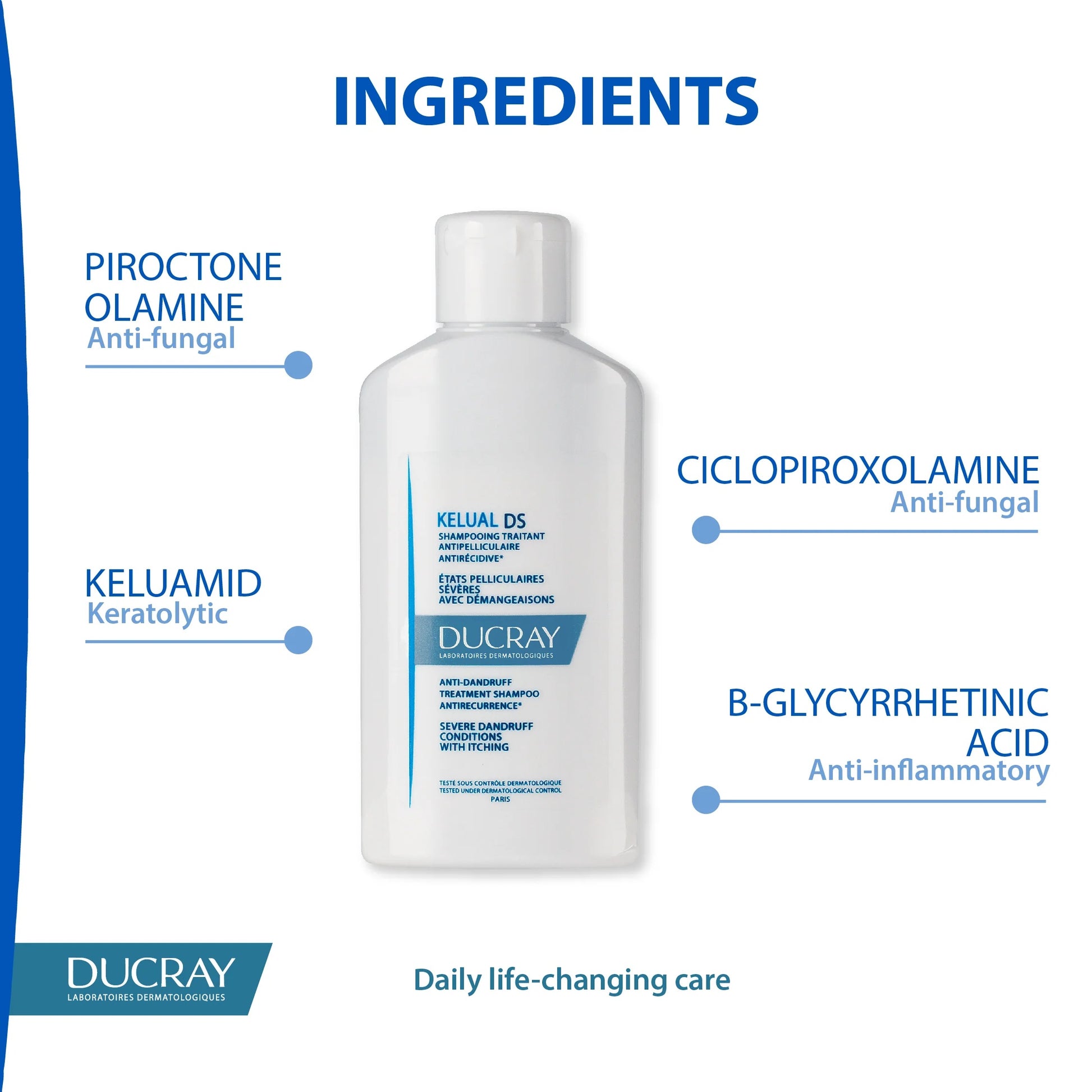 Ducray Kelual DS Anti-Dandruff Shampoo | Treats Seborrheic Dermatitis, Reduces Flaking and Itching, Soothes Sensitive Scalp, Restores Balance-5