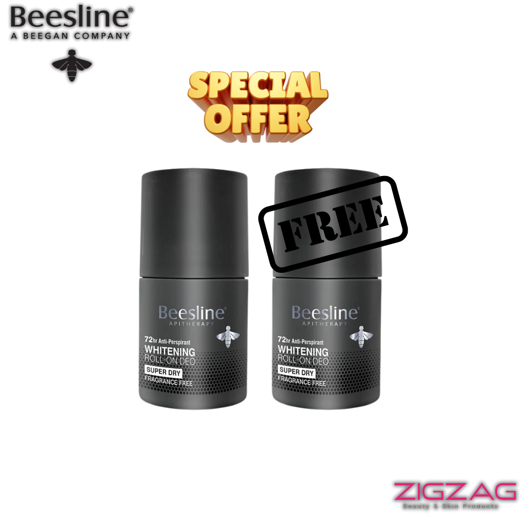 Beesline Whitening Roll-On Deodorant Super Dry 72hrs Heat Protection + 2nd Piece Free-1