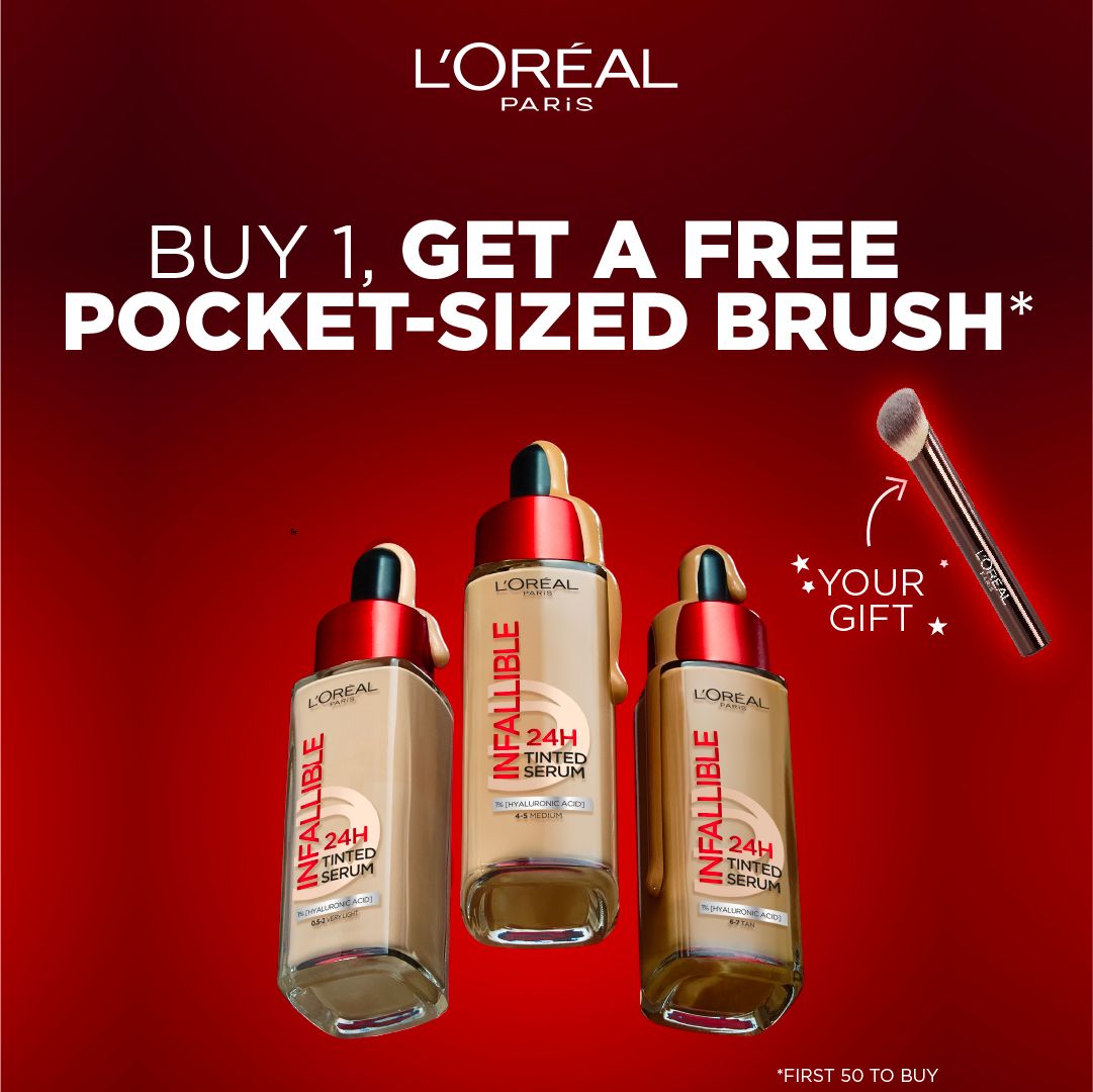 L'Oreal Paris Infallible 24H Tinted Serum + Free Pocket-Sized Brush-1
