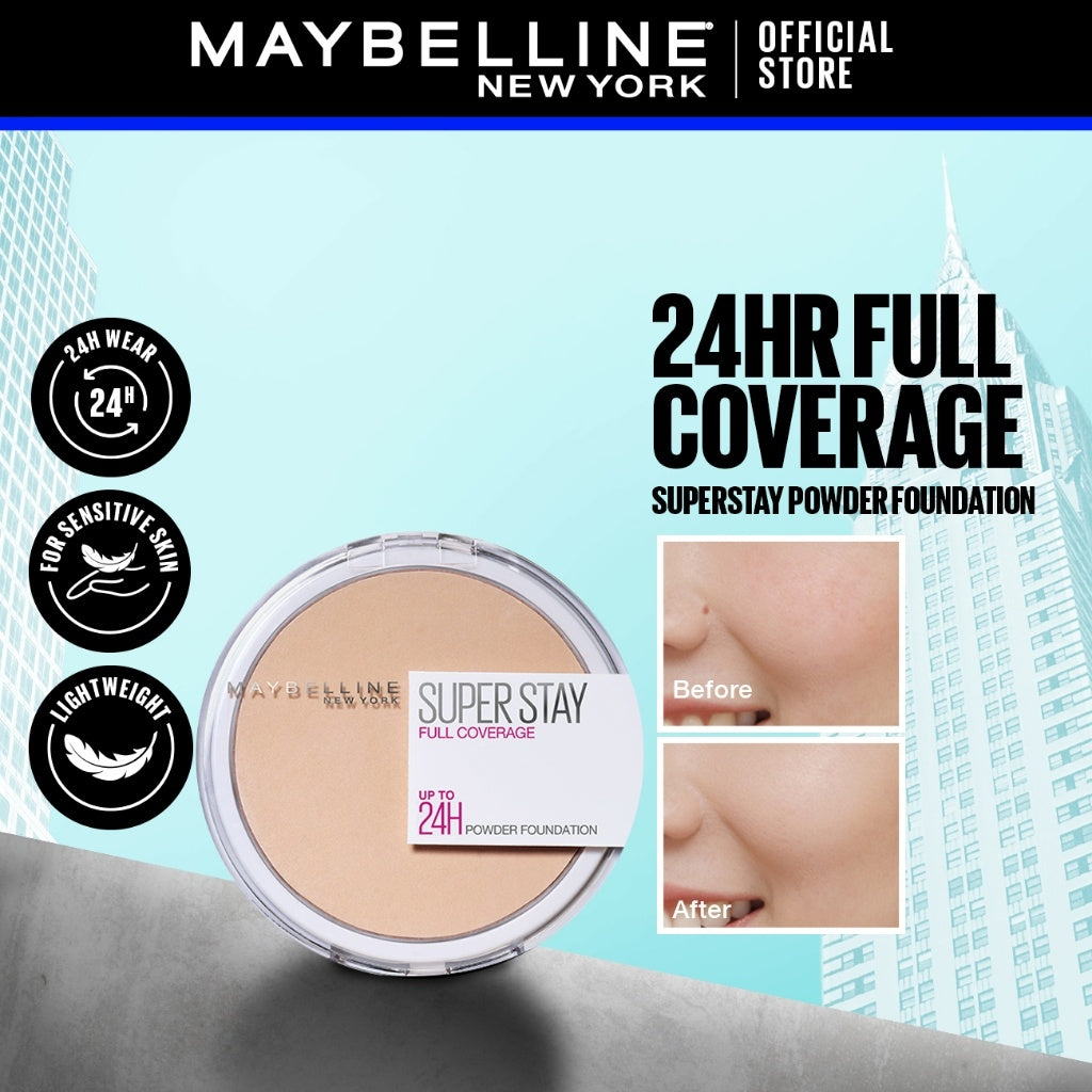 Maybelline SuperStay 24HR Hybrid Powder-Foundation – Long-Lasting Full Coverage Matte Face Powder-5