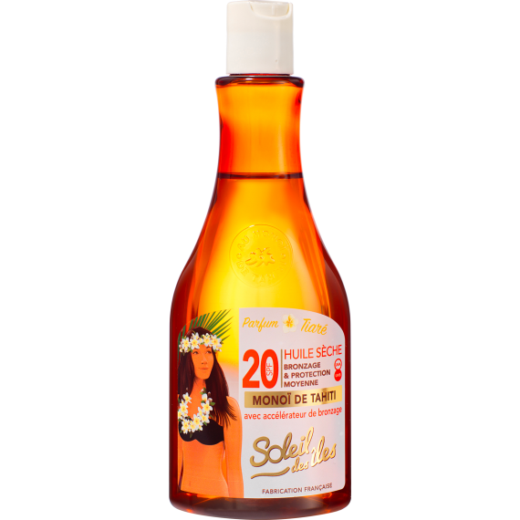 Soleil des Îles Dry Tanning Oil SPF 20 - Tiaré Scent 150ml | Intense Tan & Sun Protection-1