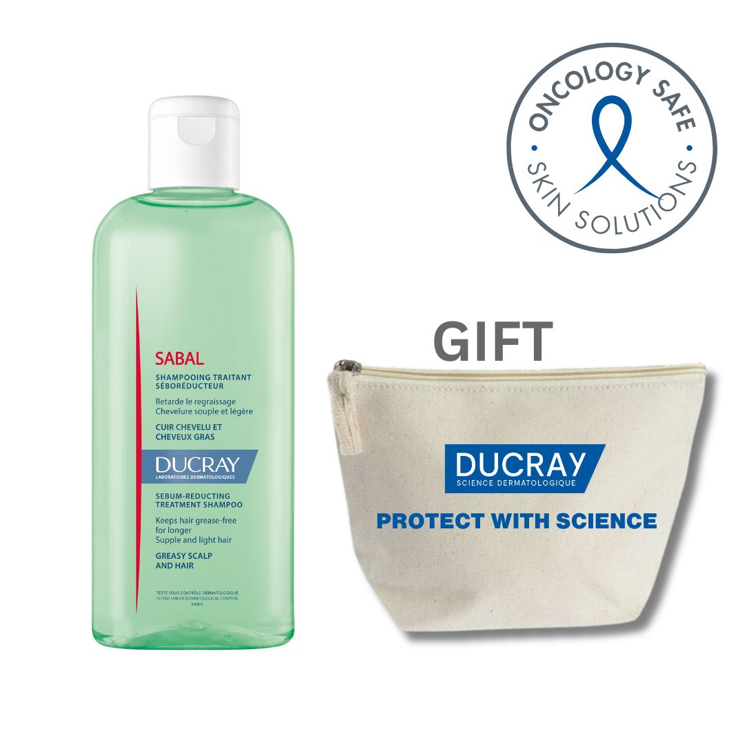 Ducray Sabal Sebo-Reducing Shampoo for Oily Scalp 200ml + Free Pouch Gift-1