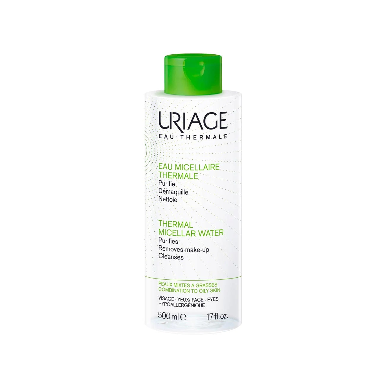 Uriage Thermal Micellar Water - Combination to Oily Skin  - Gentle Cleansing Solution for Purifying and Balancing-1