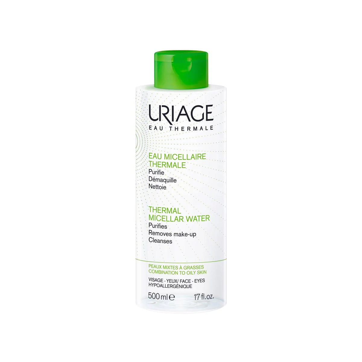 Uriage Thermal Micellar Water - Combination to Oily Skin  - Gentle Cleansing Solution for Purifying and Balancing-1