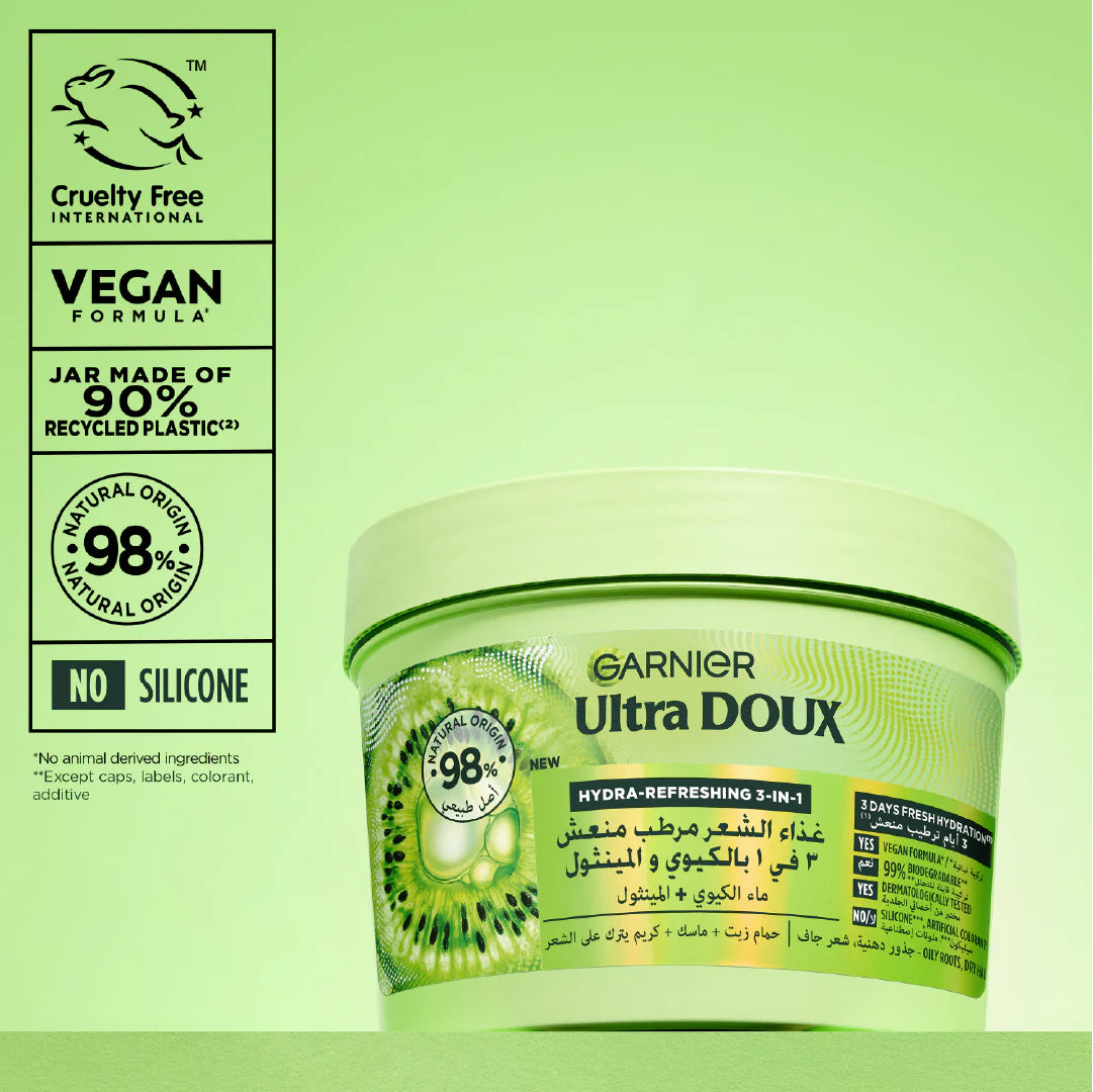 Garnier Ultra Doux Hydra‑Refreshing 3-in-1 Hair Mask 250ml