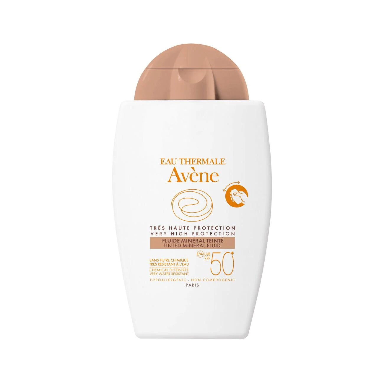 Avene Fluid Mineral Sun Protection SPF 50+ Tinted 40ML - High UV Defense for Sensitive Skin-1