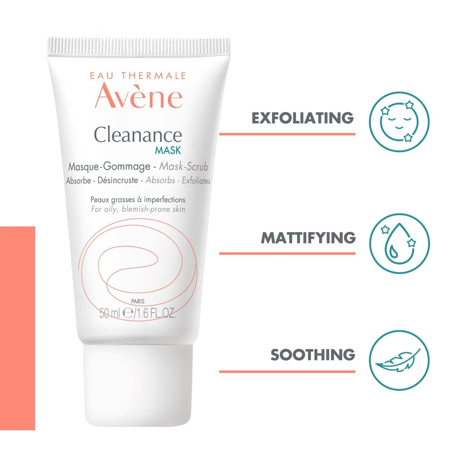 Avene Cleanance Mask Scrub 50ML - Dual-Action Mask and Scrub for Oily, Acne-Prone Skin-3