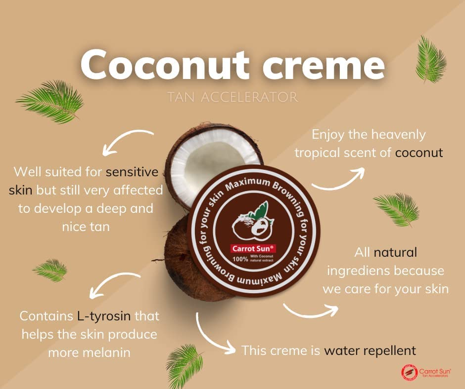 Carrot Sun Coconut Tanning Cream 350 ml - Water Resistant-2