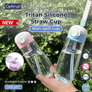 Optimal Tritan Silicone Straw Cup Non-Spill – 550ml for Easy, Spill-Free Hydration --1