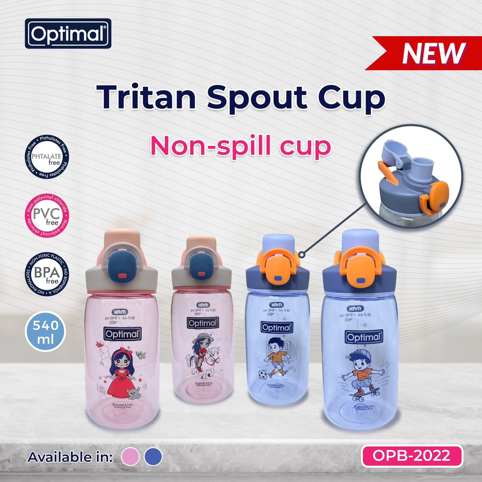 Optimal Tritan Spout Cup Non-Spill – 540ml for Easy, Spill-Free Hydration-1