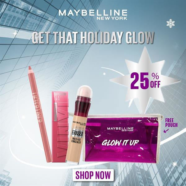 Maybelline Holiday Glow Makeup Set 25% OFF with Free Glow It Up Pouch-2