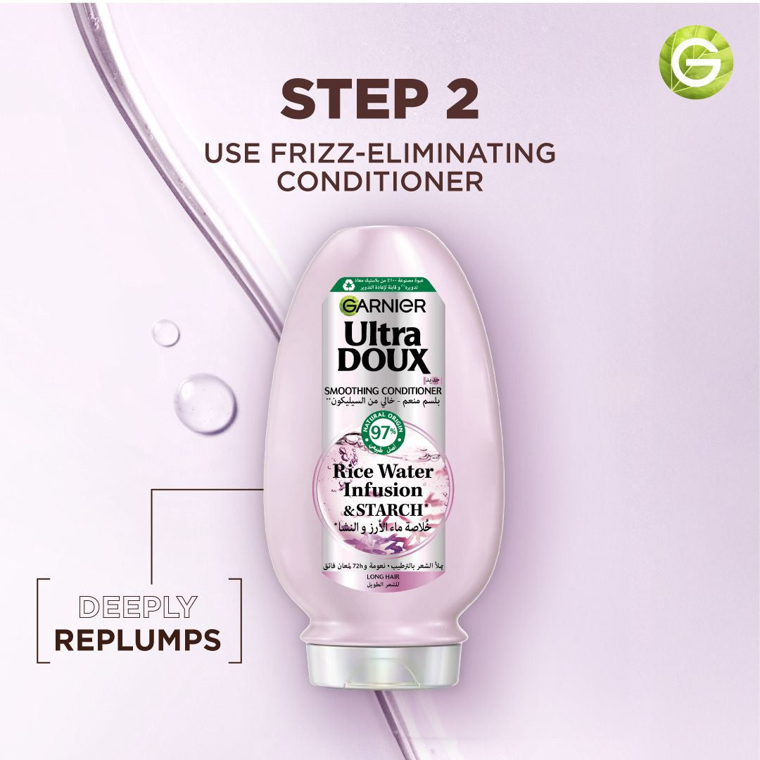 Garnier Ultra Doux Rice Water Infusion & Starch Conditioner for Long Hair – 200ml-2