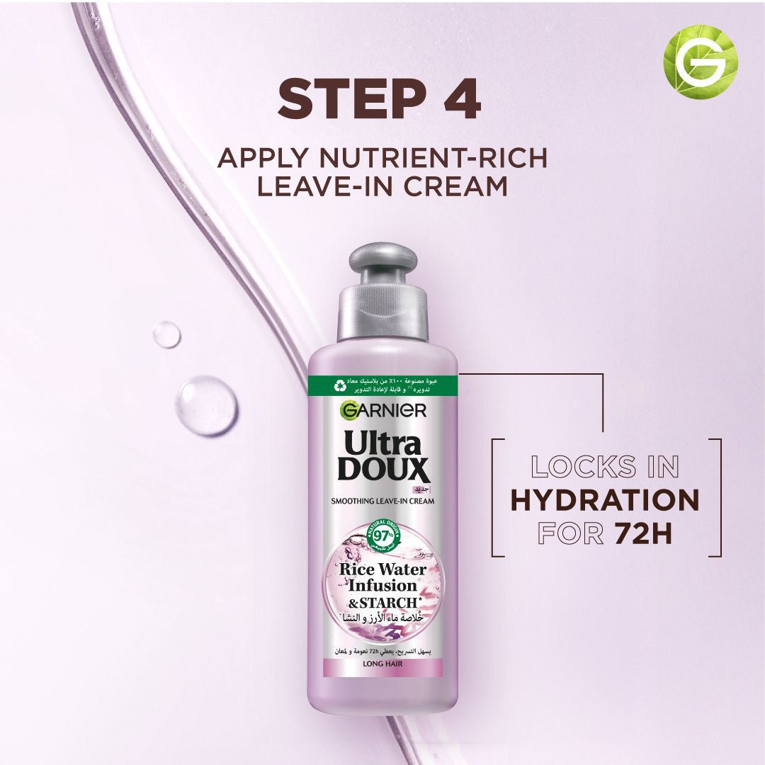 Garnier Ultra Doux Rice Water Infusion & Starch Leave-In Cream for Long Hair – 200ml-2
