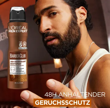 L'Oreal Men Expert Barber Club Deodorant Spray 150ml – 48H Freshness with Woody Scent-2