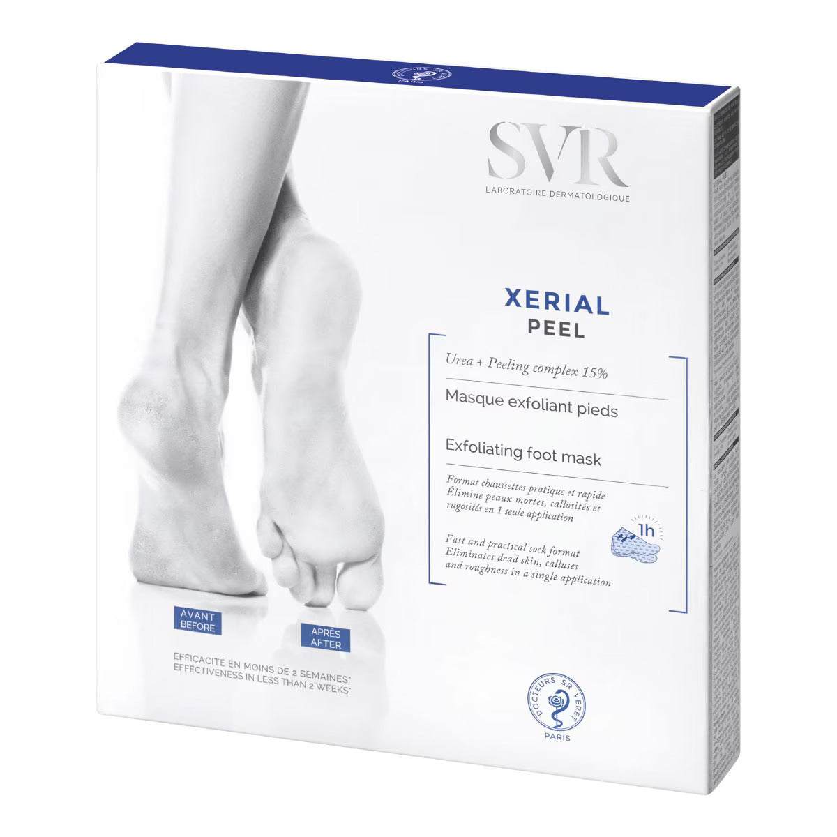 SVR Xerial Masque Exfoliant Pieds Foot Mask for Intense Exfoliation and Hydration Removes Dead Skin for Soft Smooth Feet with Urea-1