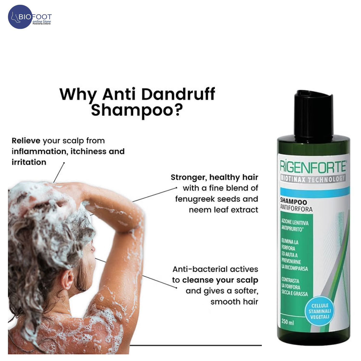 Rigenforte Anti-Dandruff Shampoo 250ml – Biotinax Technology-2