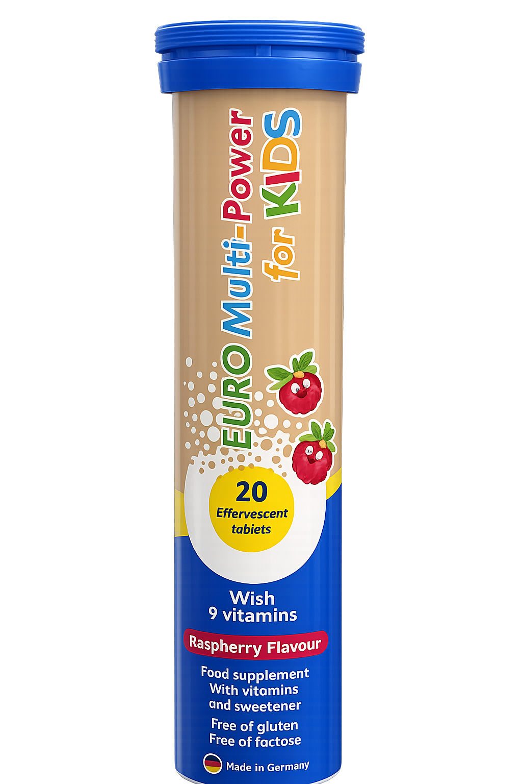 EURO Multi-Power for Kids Effervescent Tablets 20pcs – Raspberry Flavour