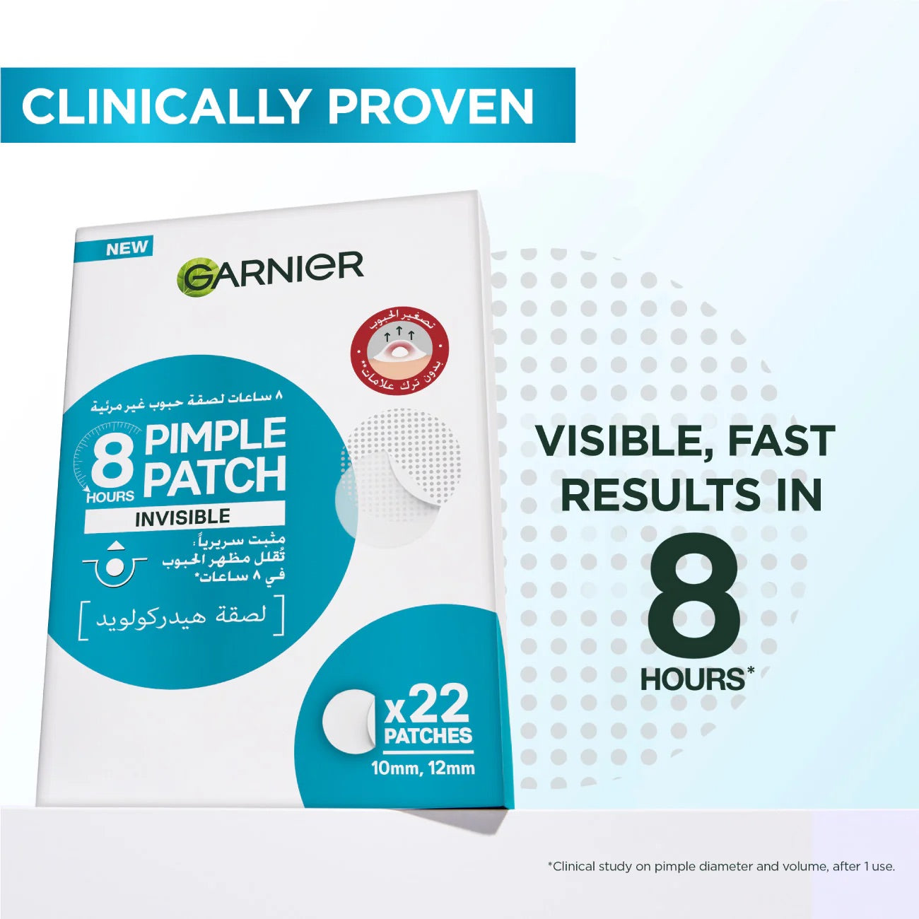 Garnier Skin Active Fast Clear Invisible Pimple Patch – 8H Hydrocolloid Spot Treatment- 22 Patches-2