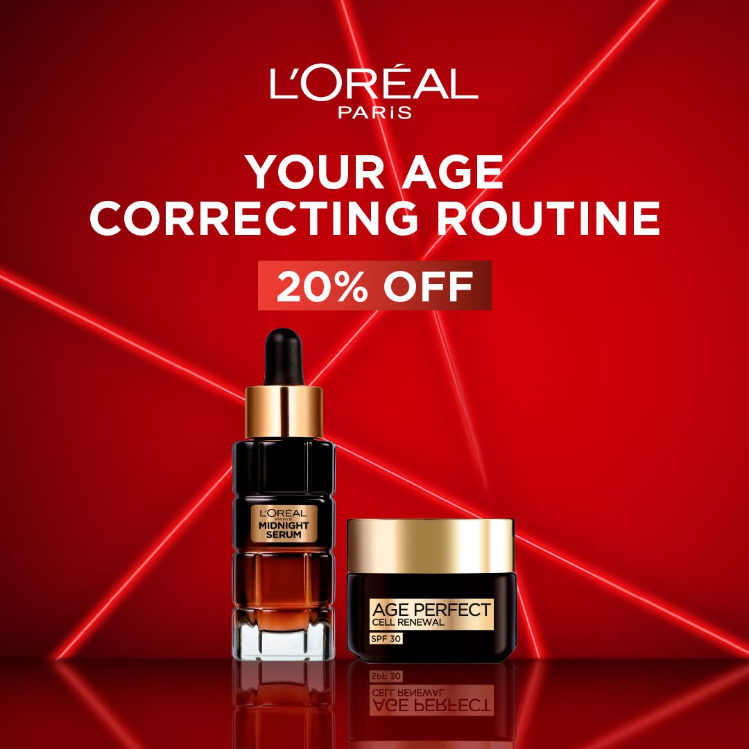 L'Oreal Paris Age Correcting Routine – Midnight Serum + Age Perfect Cell Renewal SPF 30-3