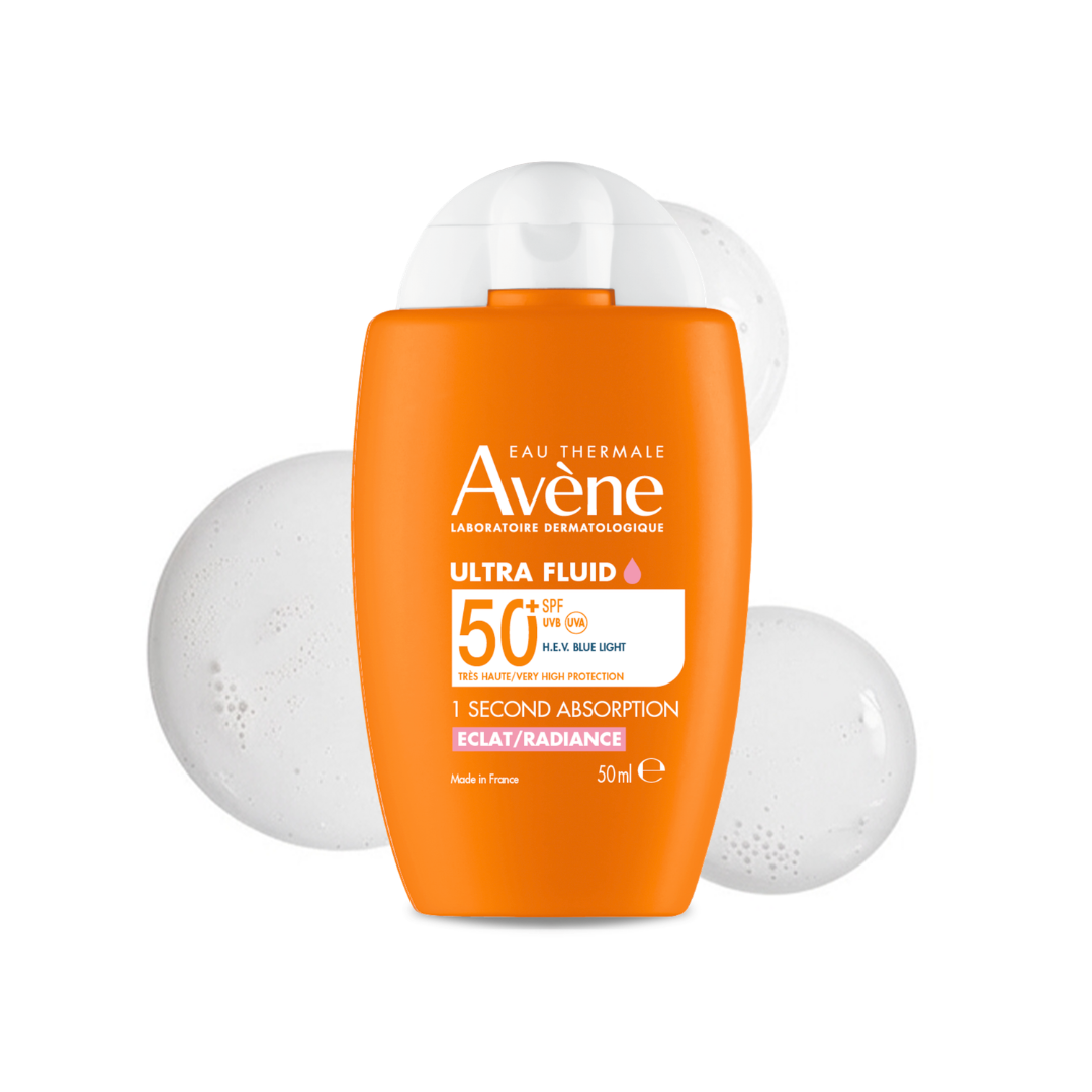 Avene Ultra Fluid Eclat Radiance SPF50+ Sunscreen 50ml | Ultra-Light Hydrating Tinted Sunscreen
