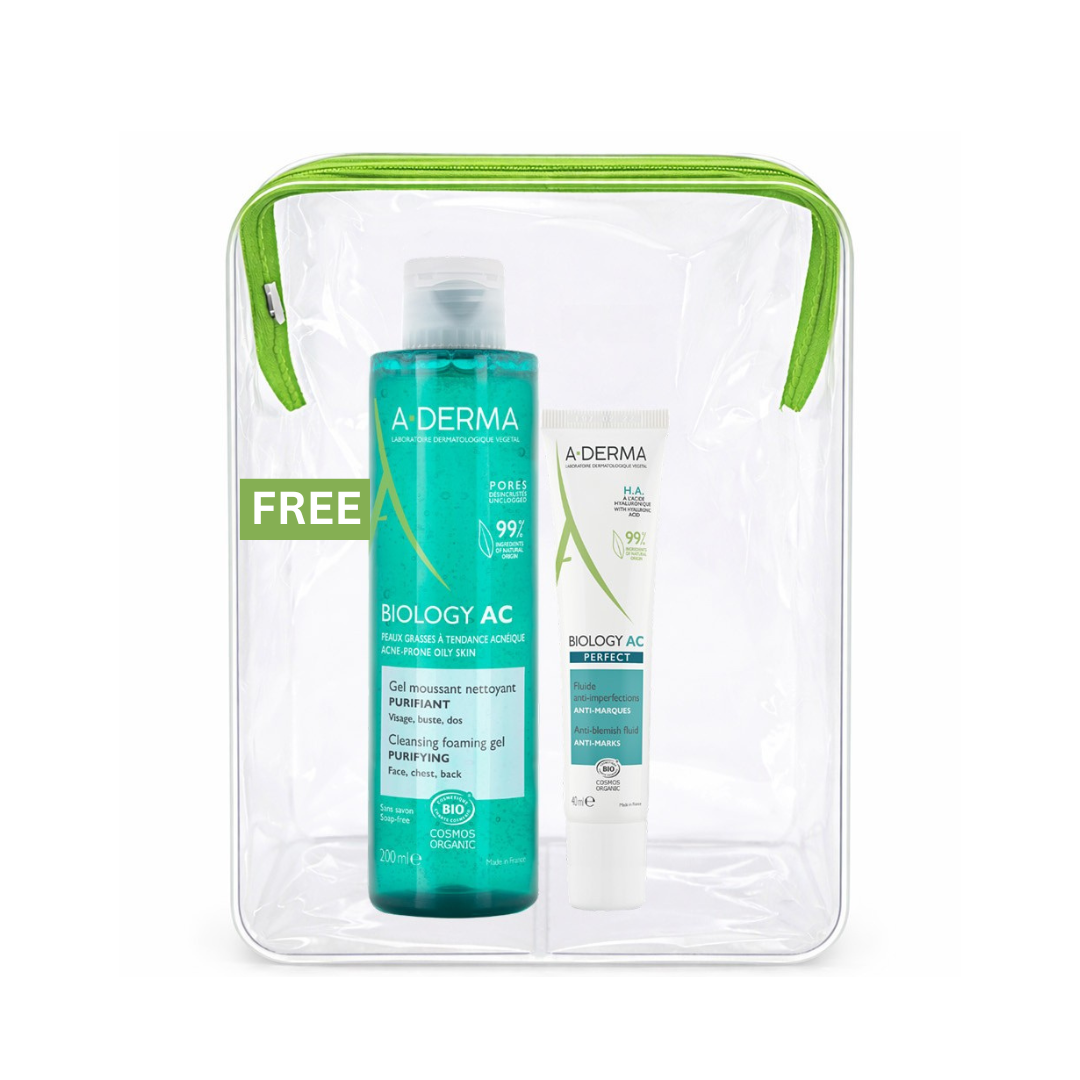 Aderma Biology AC Perfect Anti-blemish fluid and get a FREE 200ml Biology AC Purfifying foaming gel