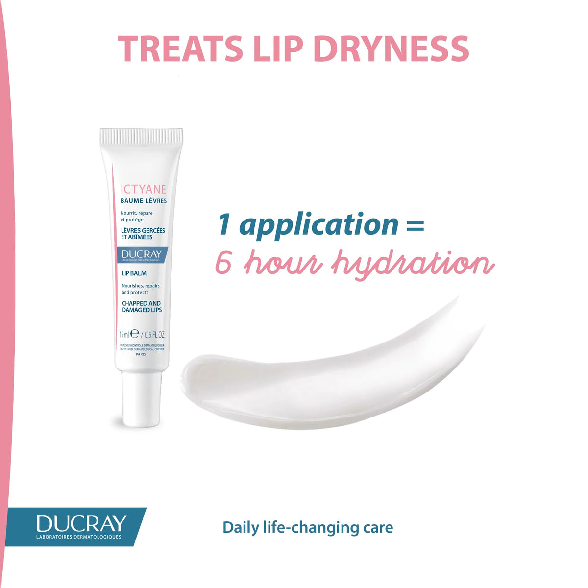 Ducray Ictyane Hydrating Lip Balm for Dry Lips 15ml-4