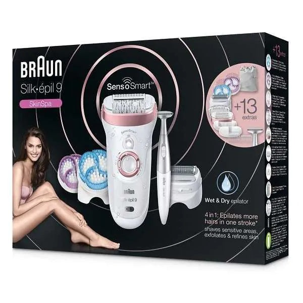 Braun Silk-epil 9 SkinSpa SensoSmart Wet & Dry Epilator with 3-in-1 Trimmer-1