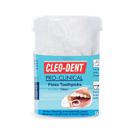 Cleo-Dent Floss Tooth Pick 50 Pcs – Dual-Action Plaque Remover for Easy Interdental Cleaning-1
