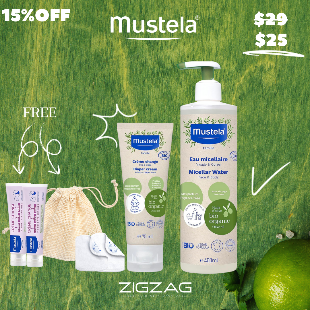 Mustela Bio Organic Micellar Water, Diaper Cream, Free Organic Wipes and 2 Diaper Creams-1