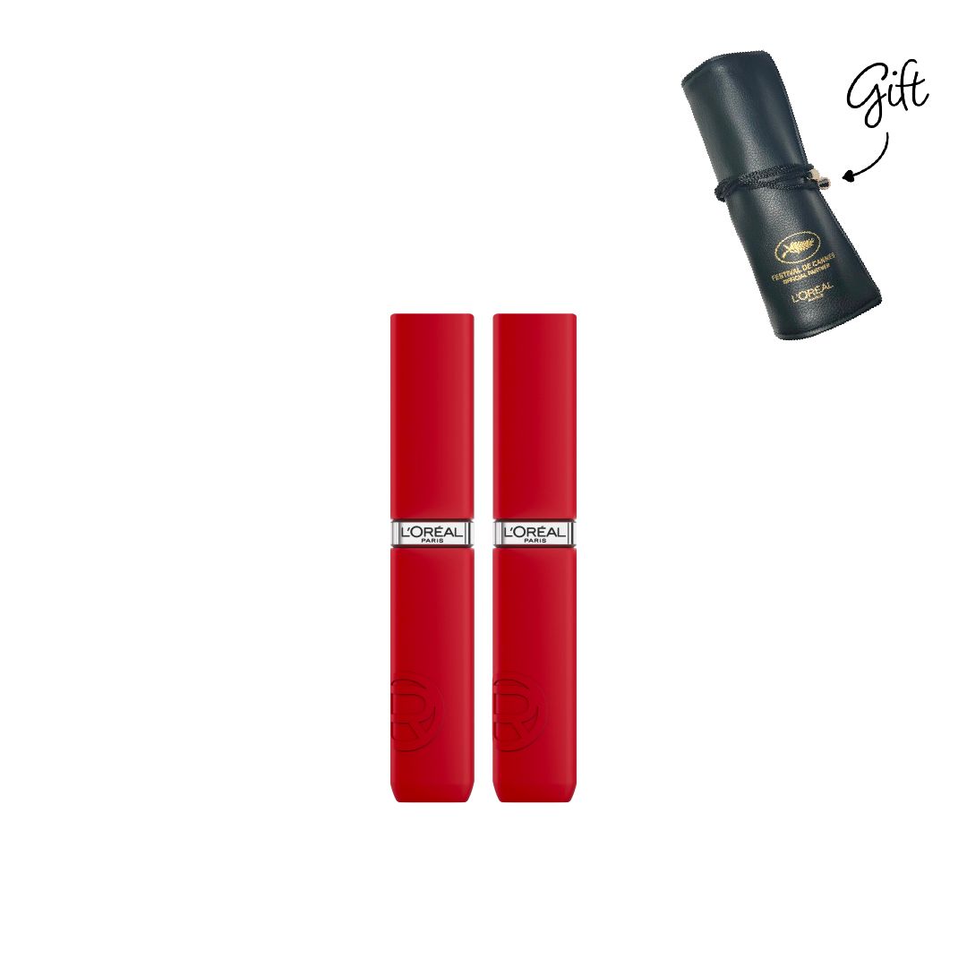 L'Oréal Paris Lipstick Duo – All Shades with Free Cannes Festival Pouch-1