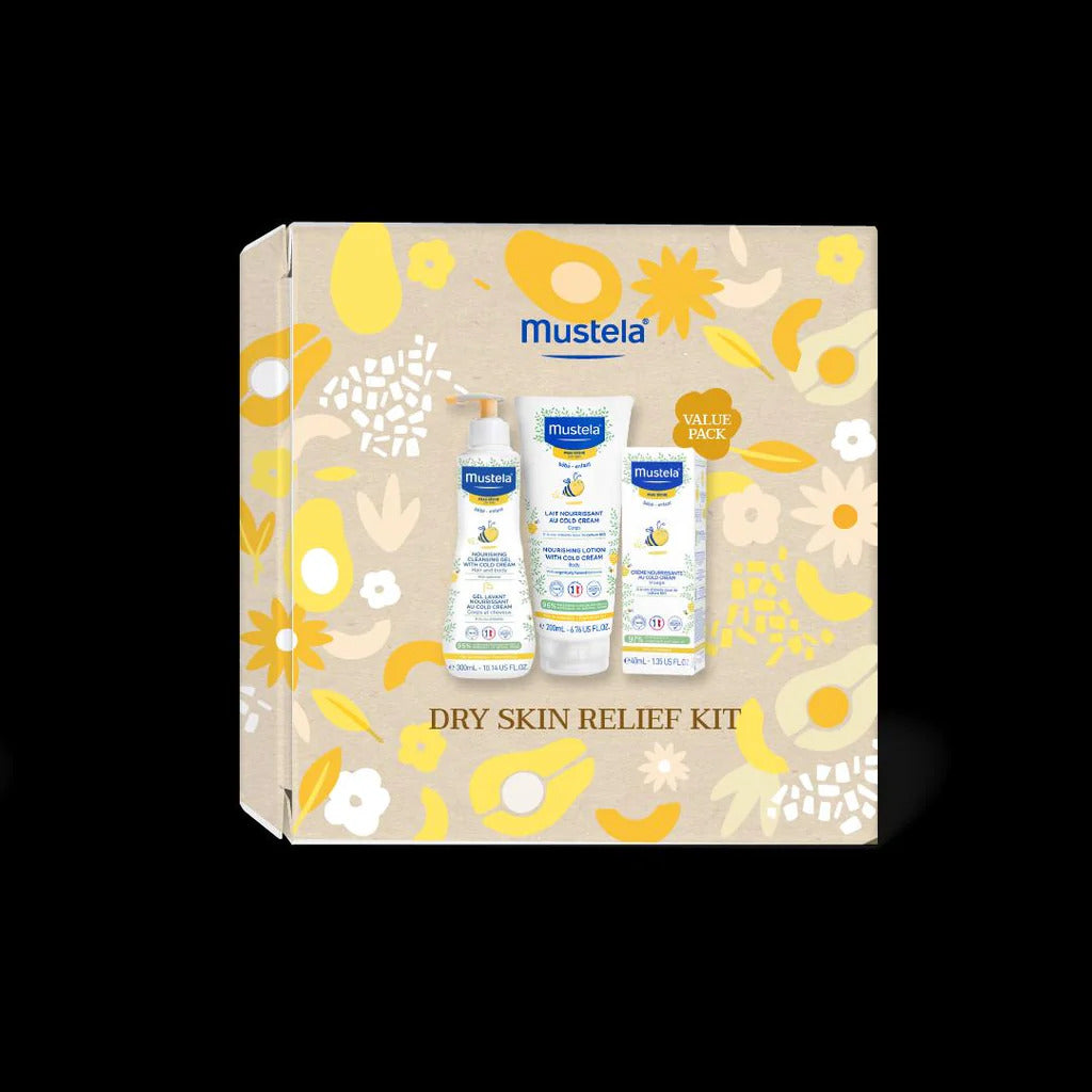 Mustela Dry Skin Box- Cleansing Gel, Nourishing Lotion, Nourishing Cream-2