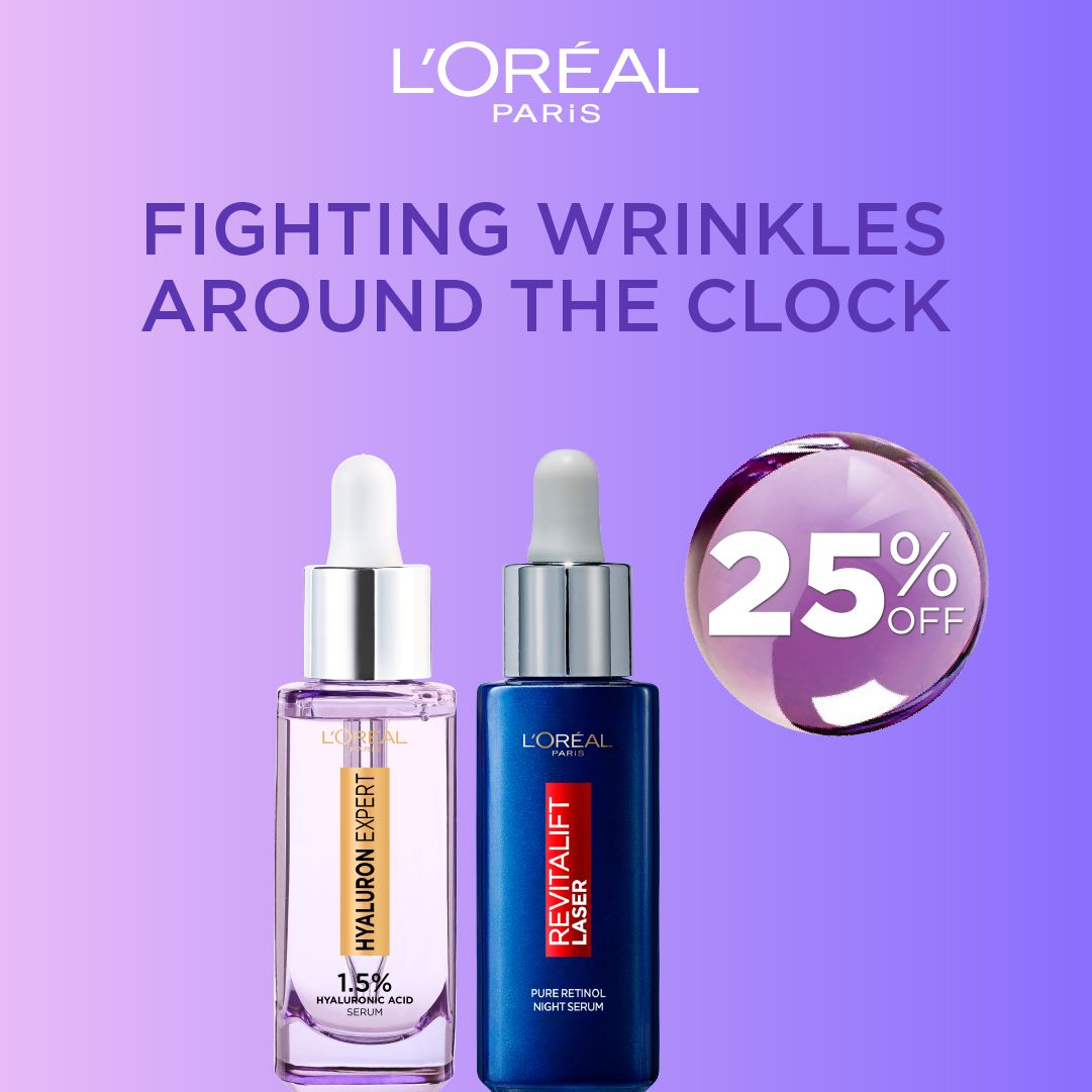 L’Oreal Paris Hyaluron Expert 1.5% Hyaluronic Acid Serum and Revitalift Laser Pure Retinol Night Serum Anti Wrinkle Duo 25% Off-2