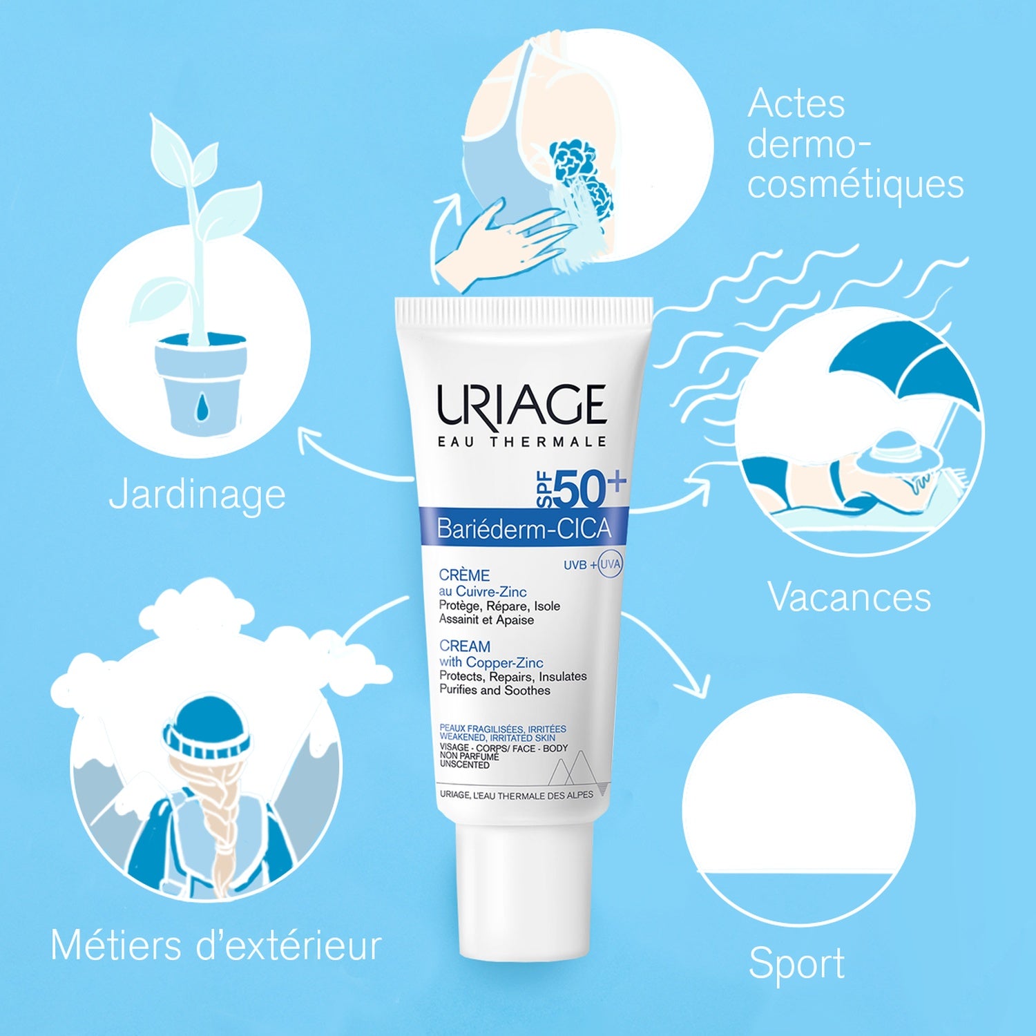 Uriage Bariéderm - Cica-Cream SPF 50+ With Cu-Zn 40ml | Uriage Bariéderm - Crème Cica SPF 50+ Avec Cu-Zn 40ml-3