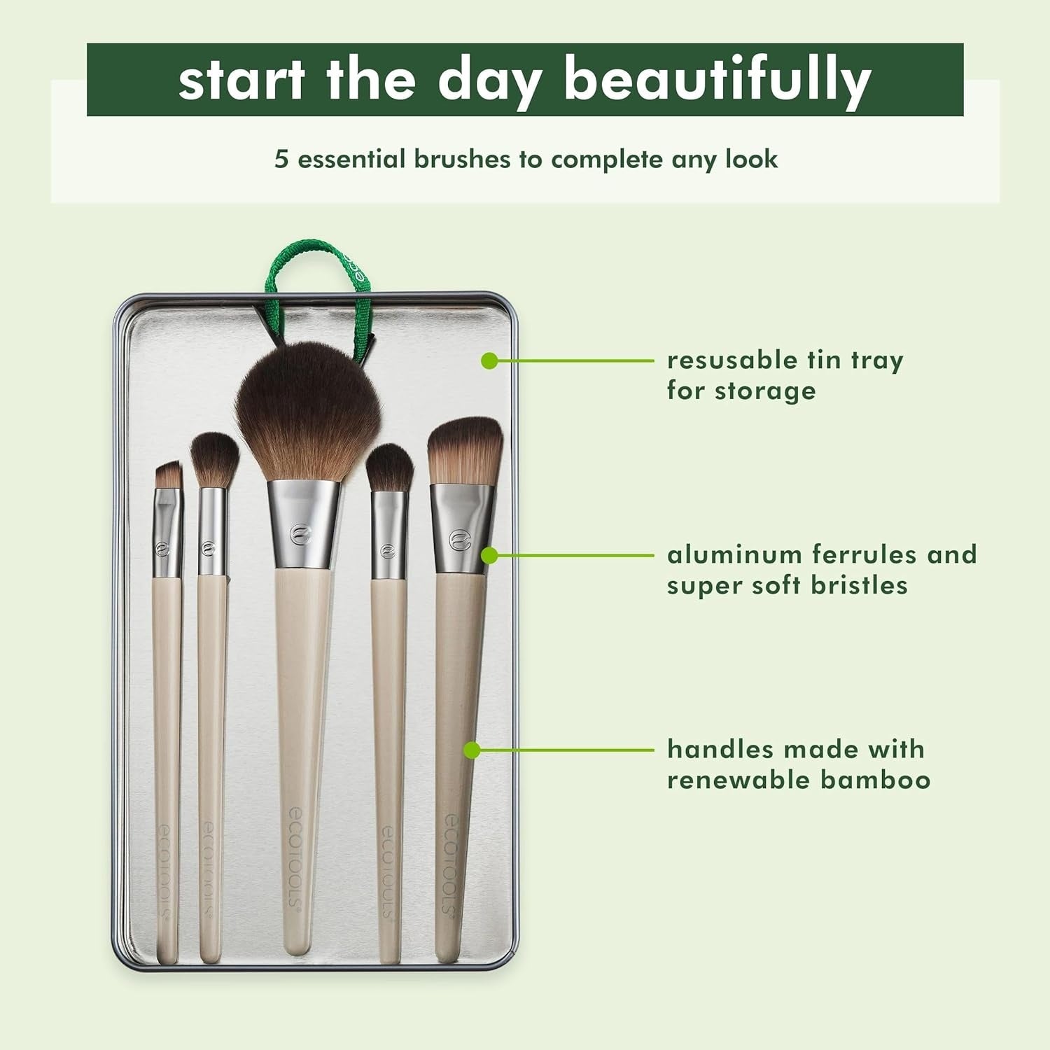 EcoTools Start The Day Beautifully Brush Set 5 Piece Set-3