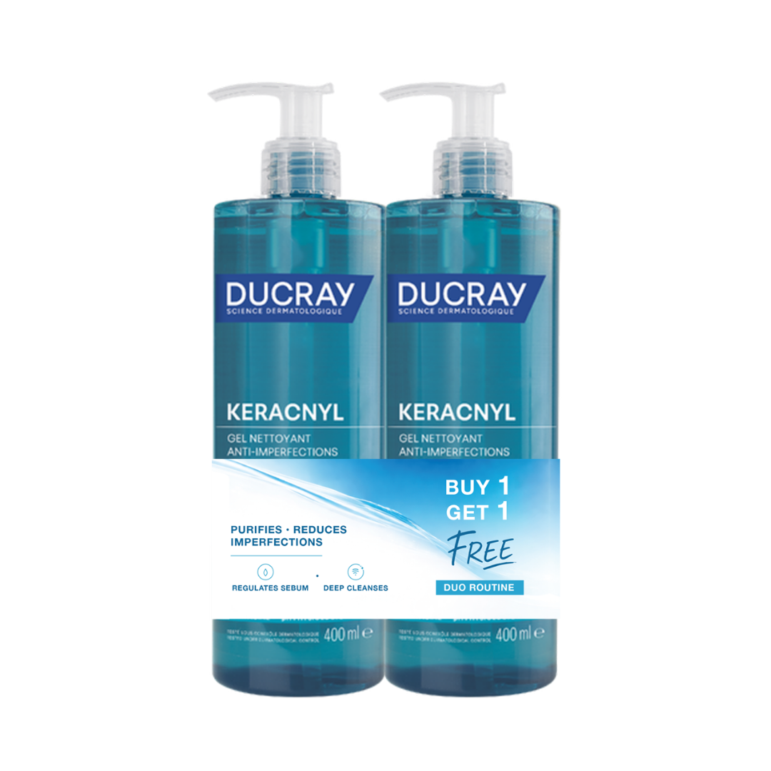 Ducray Keracnyl Foaming Gel 400ml Buy 1 Get 1 Free Acne Prone Skin Cleanser Face and Body