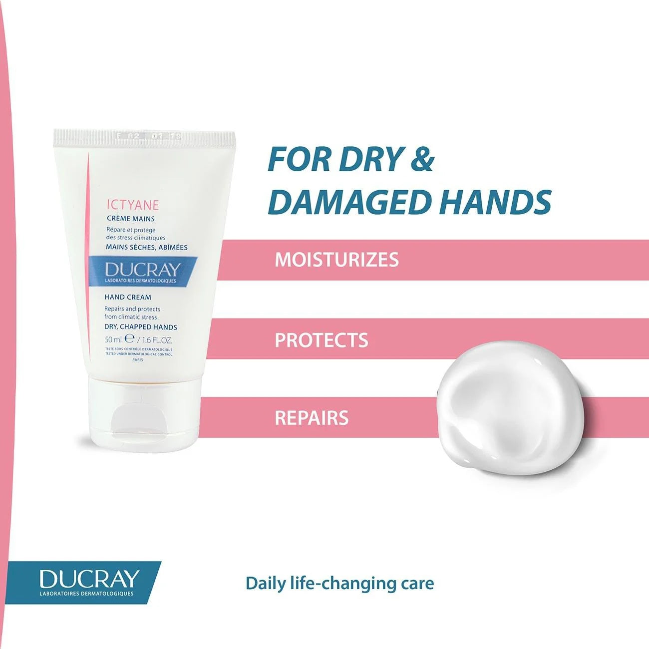 Ducray Ictyane Moisturizing Hand Cream for Dry 50ml-3