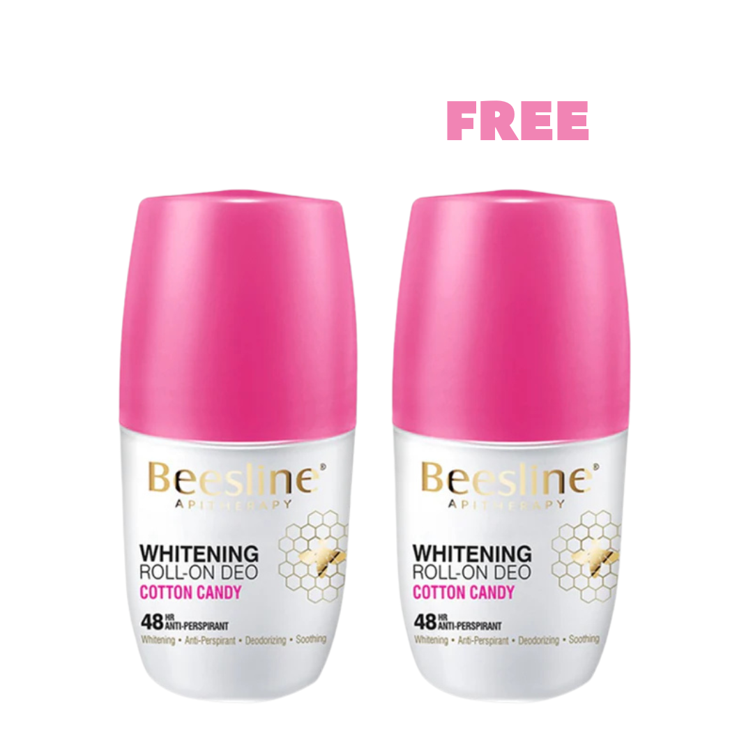 Beesline Natural Whitening Roll-On Deo Cotton Candy 1+1 Free Second Piece 2x50ml-2