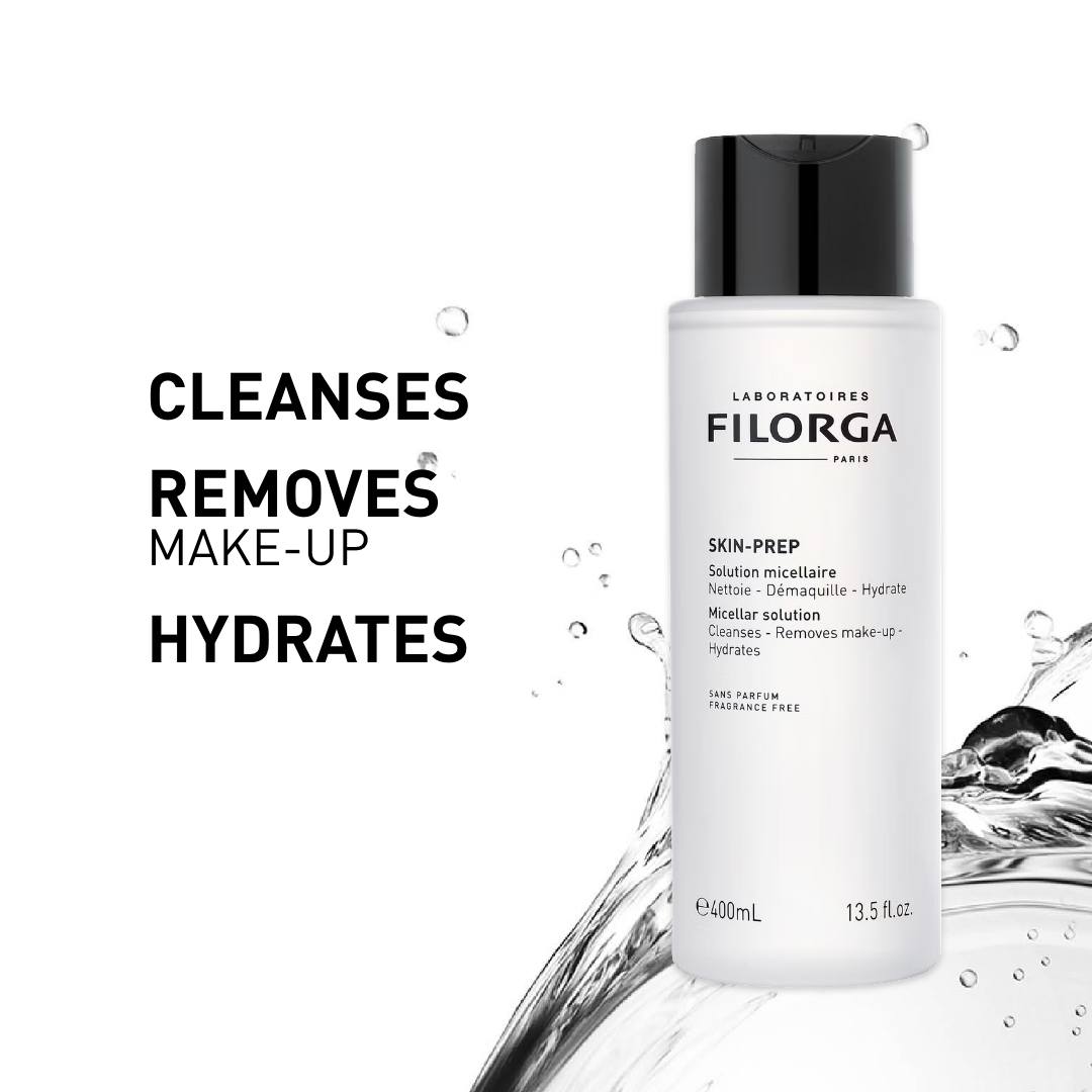 Filorga Skin-Prep Micellar Solution 400ml | 3-in-1 Cleanser, Makeup Remover, and Hydra-2