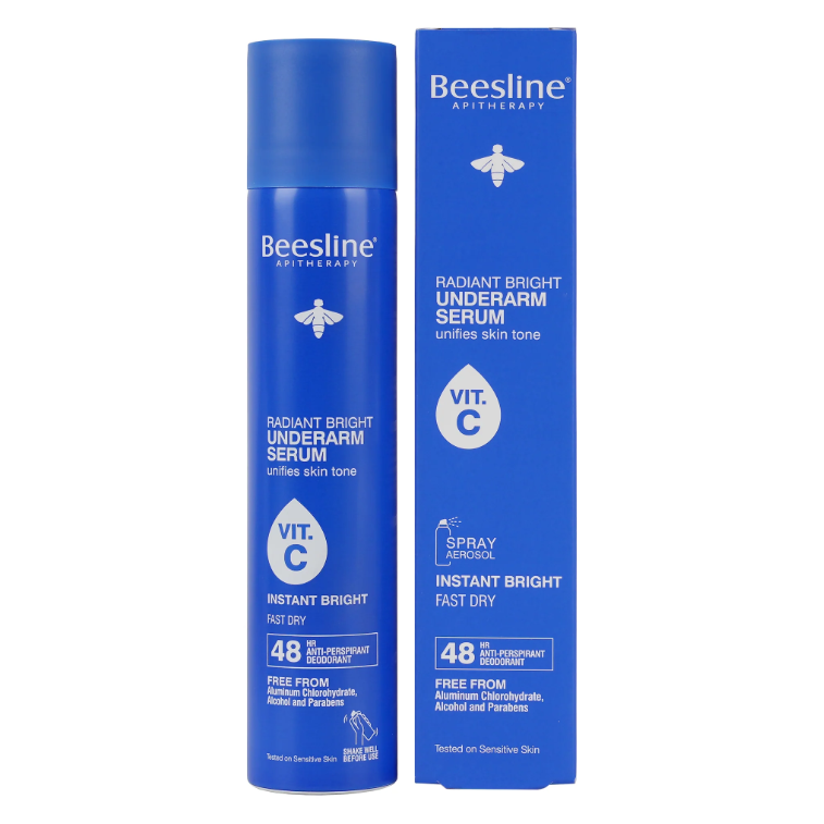 Beesline Radiant Bright Underarm Deodorant Serum with Vitamin C – 48-Hour Antiperspirant & Skin Brightening Spray, 150ml-Instant Bright-2