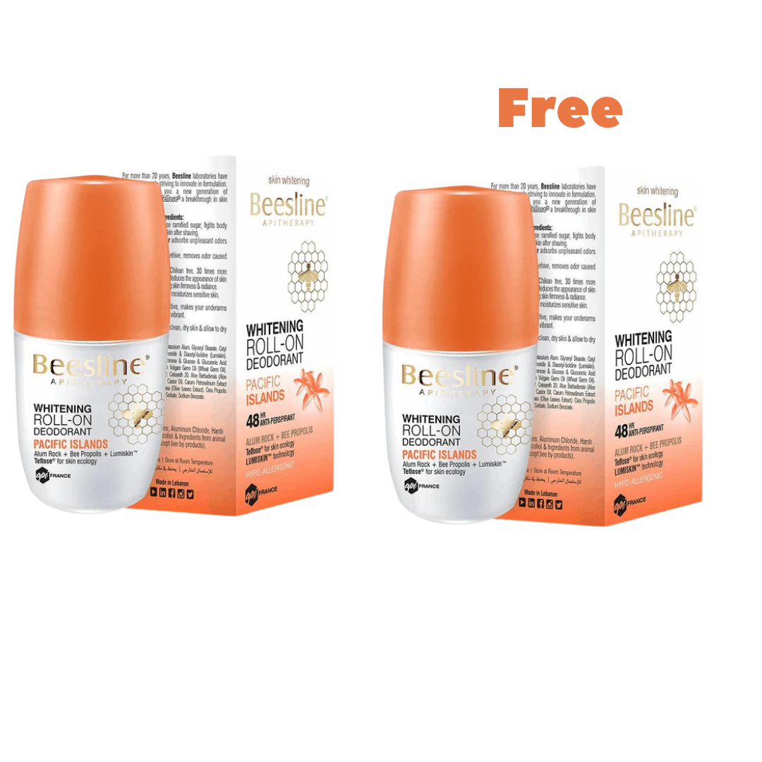 Beesline Natural Whitening Roll-On Deo Pacific Islands 1+1 Free Second Piece 2x50ml-2