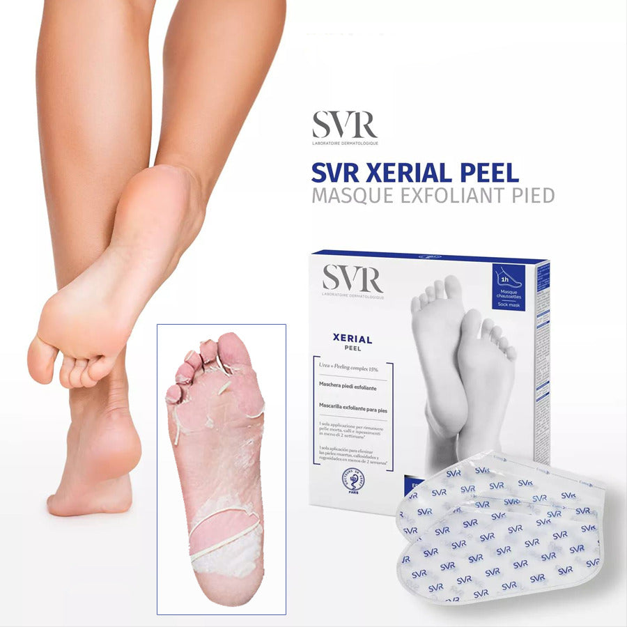 SVR Xerial Masque Exfoliant Pieds Foot Mask for Intense Exfoliation and Hydration Removes Dead Skin for Soft Smooth Feet with Urea-2